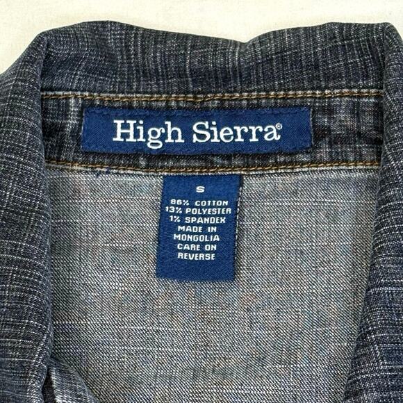 Vintage High Sierra Y2K Fitted Denim Jacket Women’s S Blue - Picture 7 of 13